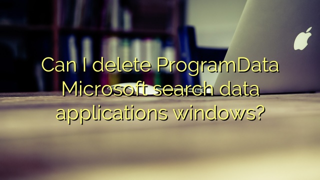 Can I delete ProgramData Microsoft search data applications windows?