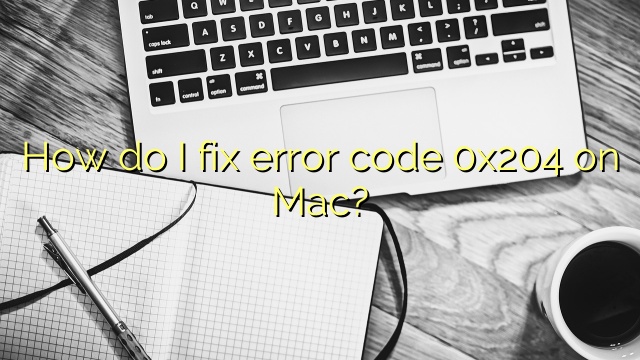 How do I fix error code 0x204 on Mac?