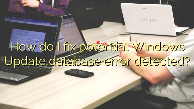 How do I fix potential Windows Update database error detected?