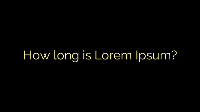 How long is Lorem Ipsum?