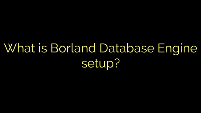 What is Borland Database Engine setup?