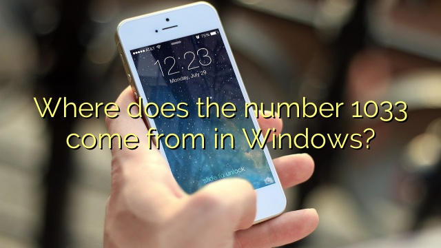 Where does the number 1033 come from in Windows?